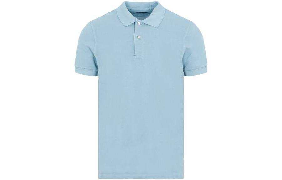 TOM FORD Polo Shirts Men's Blue Polo Collar Moderate