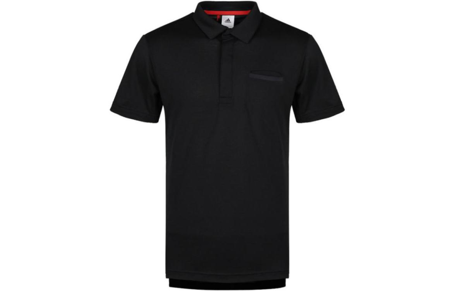 Adidas Adidas Polo Shirts Men's Black Polo Collar Moderate Straight Fit