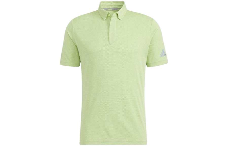 Adidas Adidas Polo Shirts Men's Green Polo Collar Moderate Straight Fit