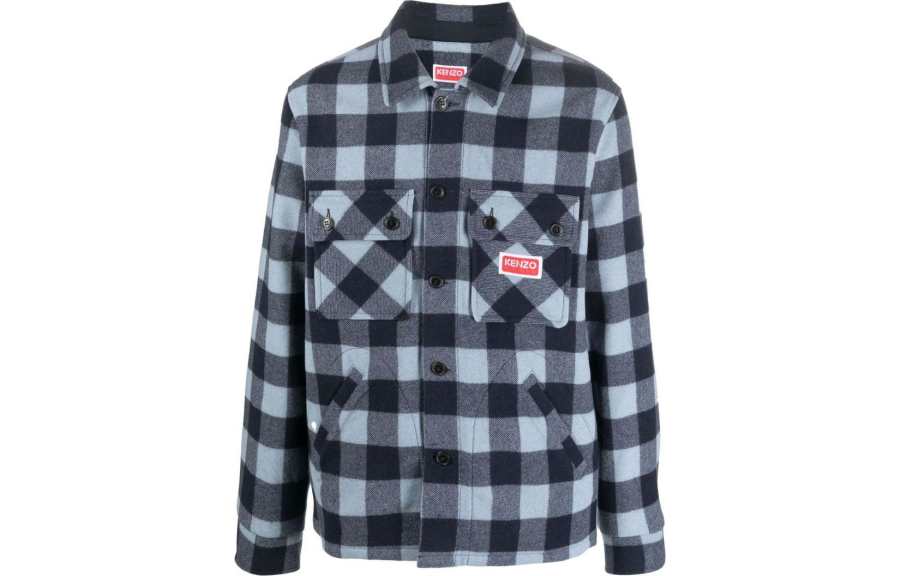 KENZO KENZO Shirts Men's Sky Blue Lapel Moderate Other
