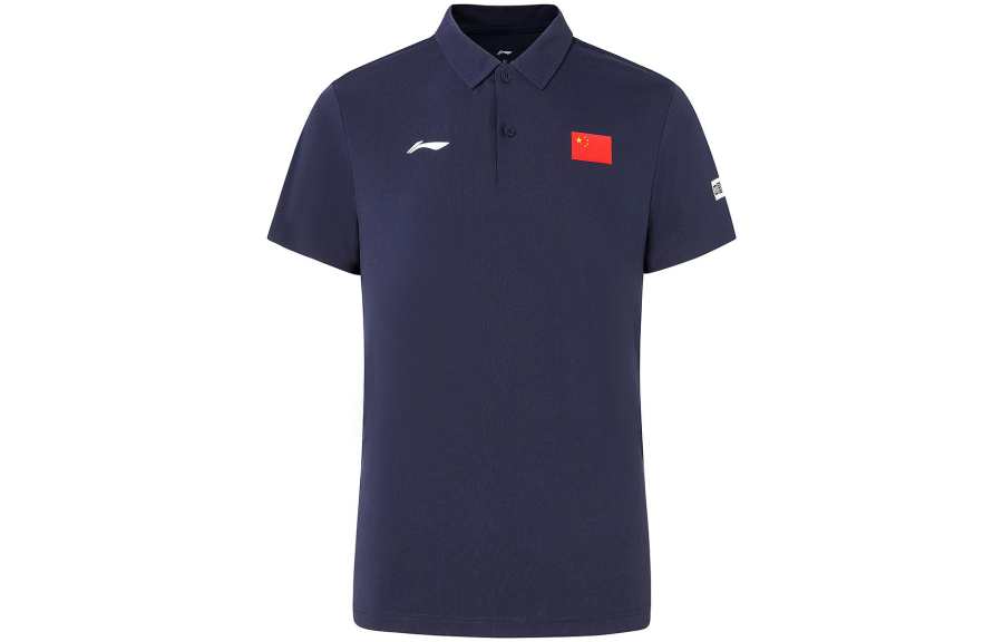 Li-Ning Li Ning Polo Shirts Men's Blue Polo Collar Moderate Straight Fit