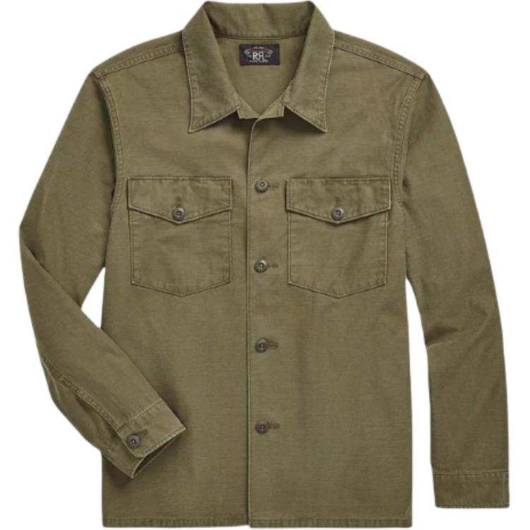 Double RL Ralph Lauren slub-texture cotton shirt