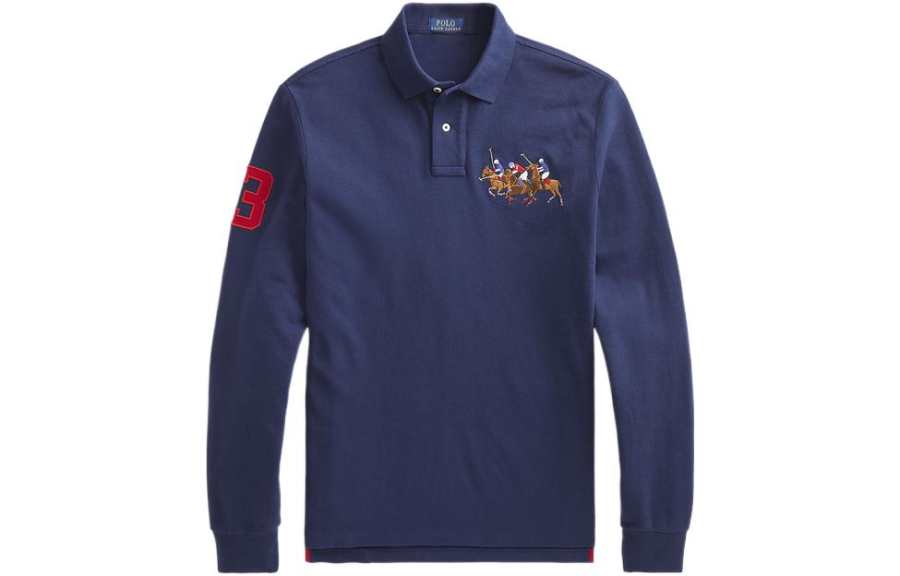 Polo Ralph Lauren FW22 Polo Shirt Custom Slim Fit Men's Marine Blue