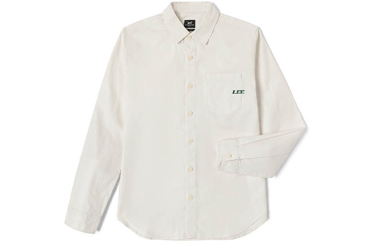 Lee Lee Shirts Men's Milk White Pointed Collar Moderate Shirt