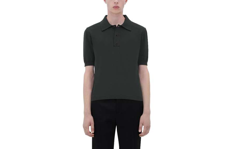 Bottega Veneta SS23 Polo Shirt Men's Charcoal Gray