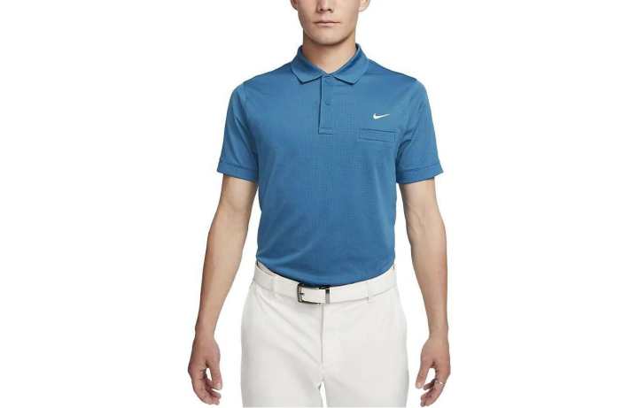 Nike Nike Polo Shirts Men's Industrial Blue Polo Collar Moderate Straight Fit