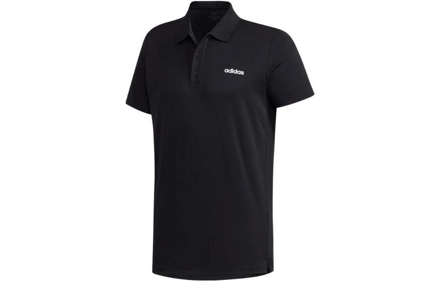 Adidas Adidas Polo Shirts Men's Black Polo Collar Moderate Straight Fit