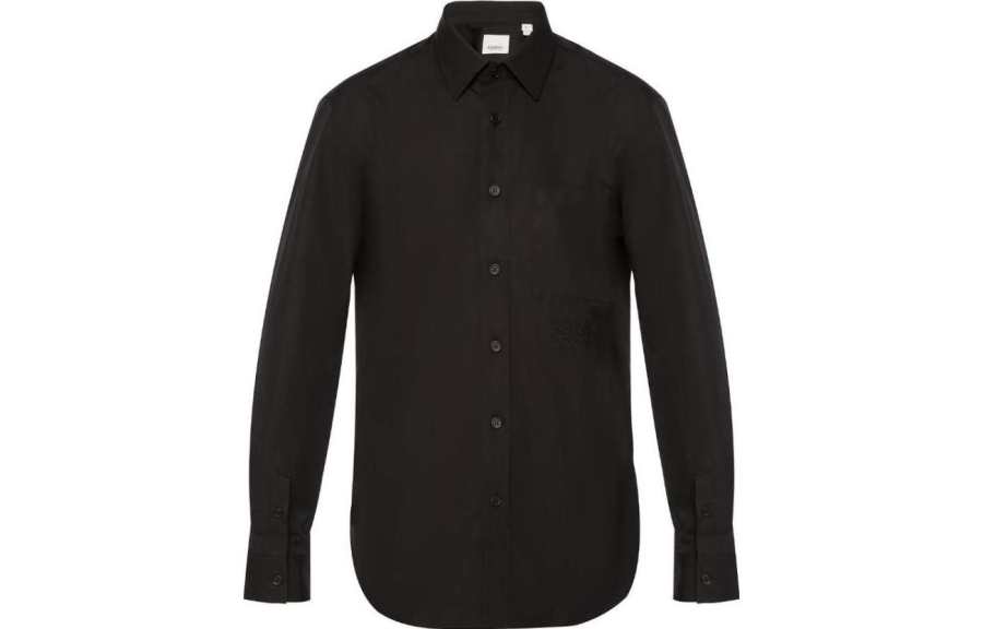 Burberry Shirts Men's Black Lapel Moderate Other