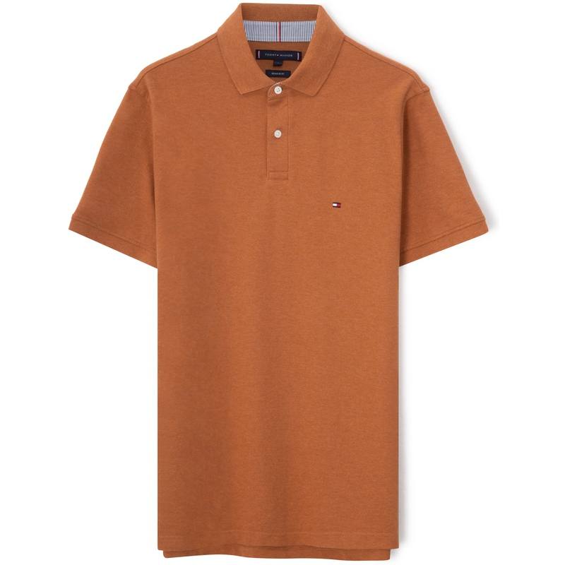 Tommy Hilfiger Polo Shirts Men's Dark Khaki HIJ Polo Collar Moderate Straight Fit