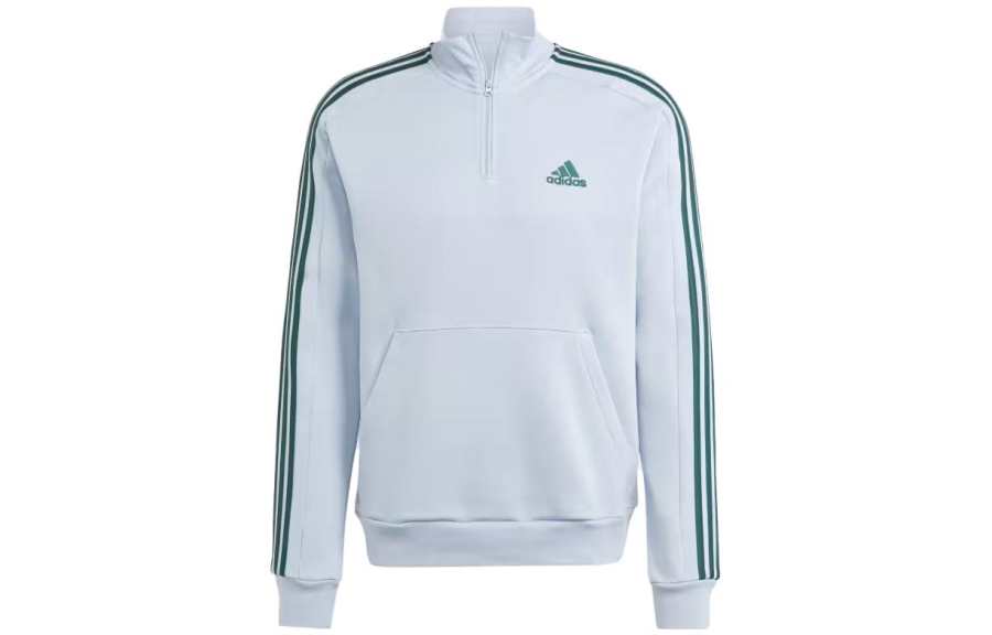 Adidas Adidas Essential Essentials Fleece 3 Stripes 1/4 Zip Sweatshirt Men's Blue
