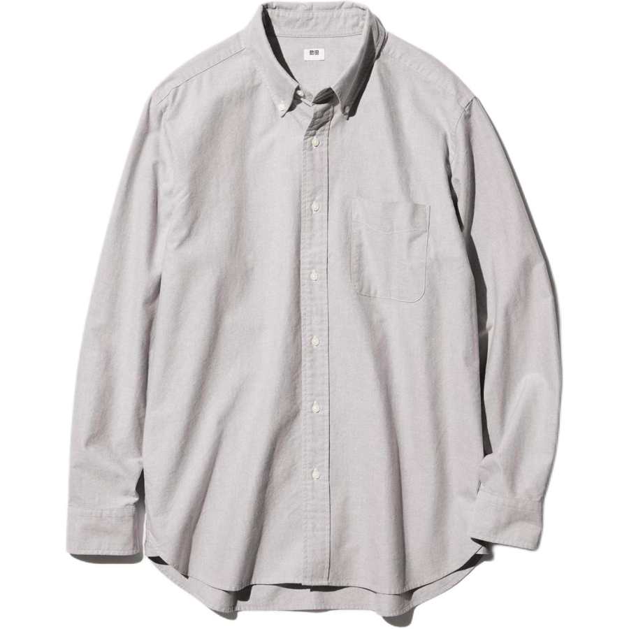 UNIQLO Shirts Unisex Lead Gray Lapel Moderate