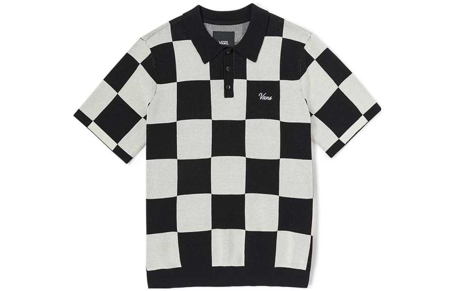 Vans Polo Shirts Unisex Vintage White Polo Collar Moderate Straight Fit