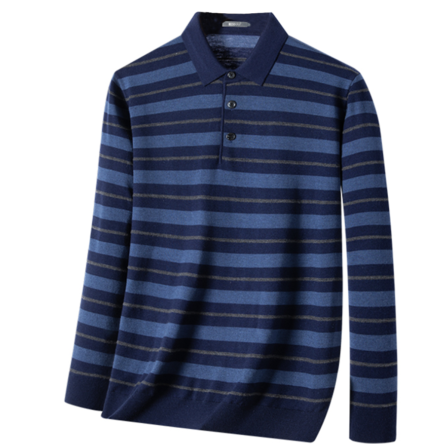 Hodo Polo Shirts Men's Blue Polo Collar Thin Straight Fit