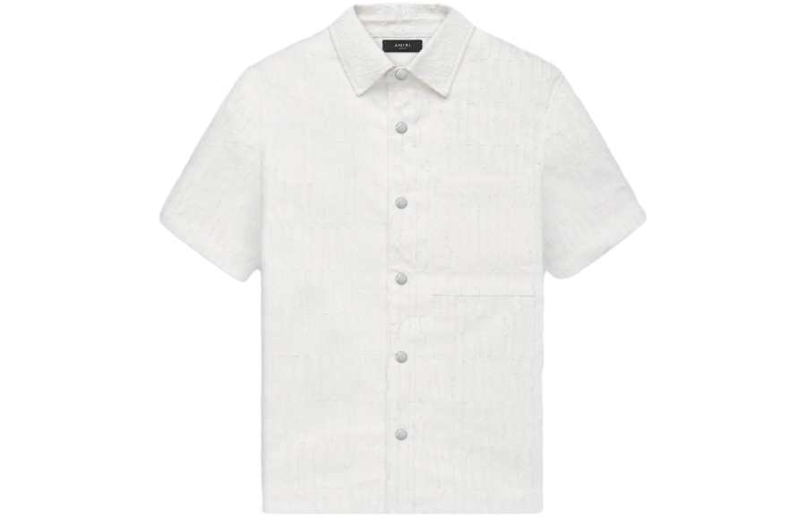 AMIRI Polo Shirts Men's White Polo Collar Moderate Straight Fit