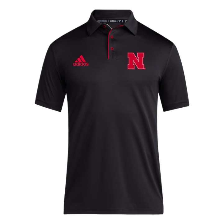 Adidas Adidas Free Shipping With AdiClub Nebraska Cornhuskers Short Sleeve Polo