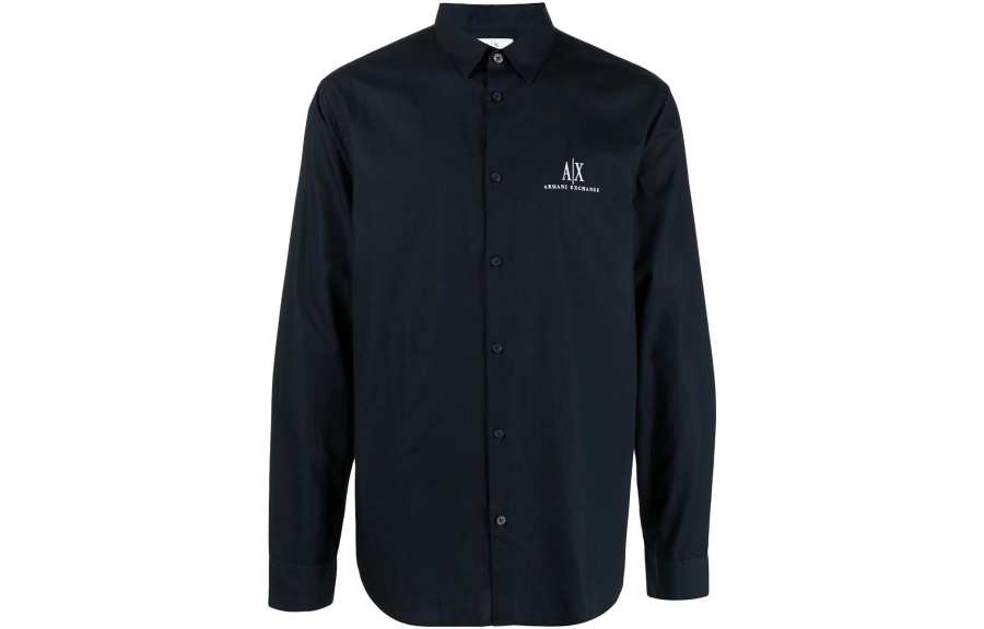 ARMANI EXCHANGE Embroidered-logo Long-sleeve Shirt