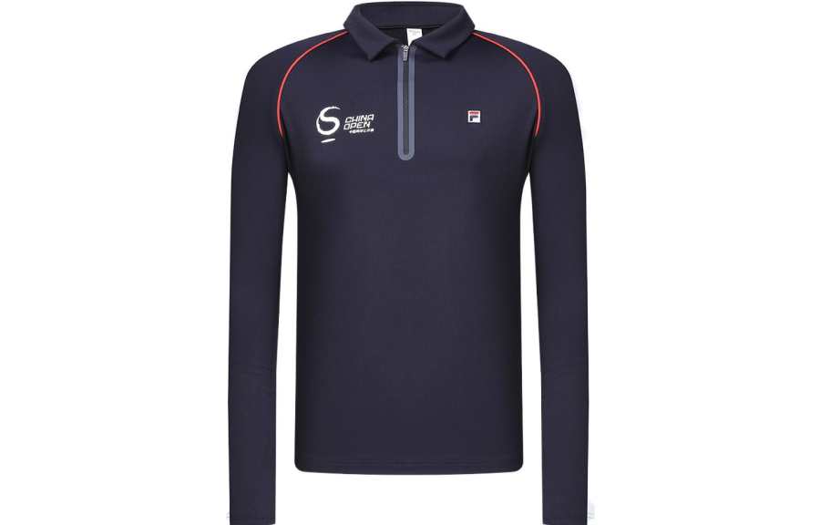 FILA Polo Shirts Men's Royal Blue Polo Collar Moderate Straight Fit