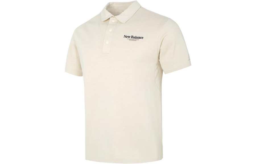 New Balance New Balance Polo Shirts Men's Light Khaki Polo Collar Moderate Straight Fit