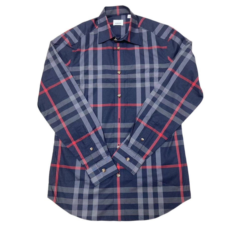Burberry Shirts Men's Dark Blue Lapel Moderate Other