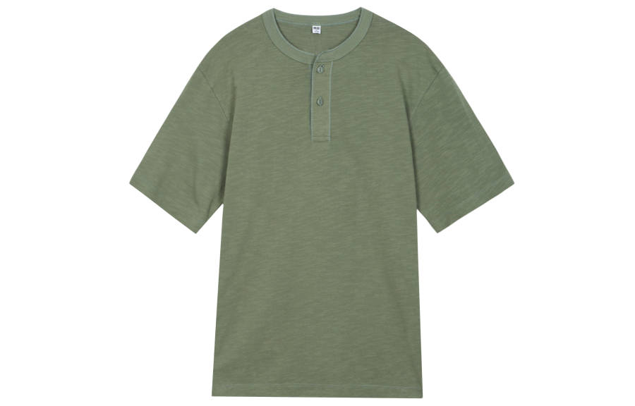 UNIQLO Polo Shirts Men's Olive Polo Collar Thin Straight Fit