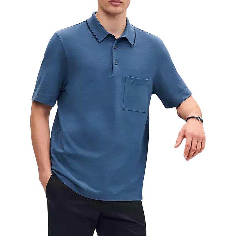 HERMES SS25 Polo Shirt Men's Dark Blue