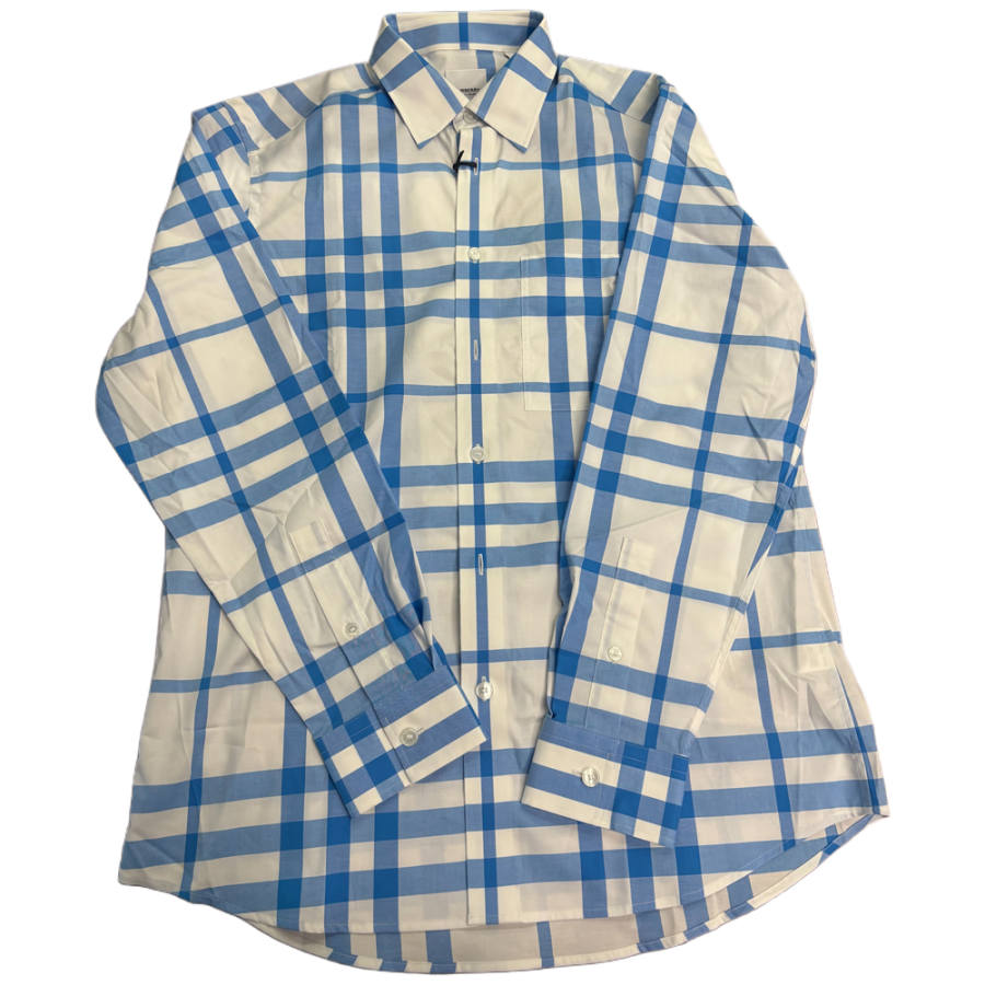 Burberry Shirts Men's Blue Lapel Moderate