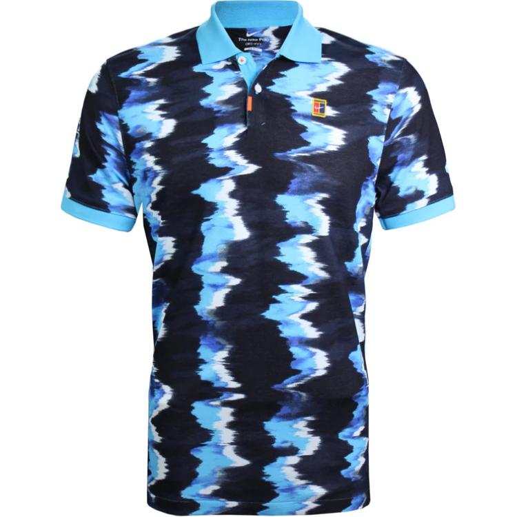 Nike Nike Polo Shirts Men's Blue Polo Collar Moderate Straight Fit