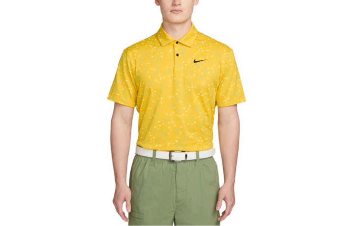 Nike Nike Polo Shirts Men's Yellow Polo Collar Moderate Straight Fit