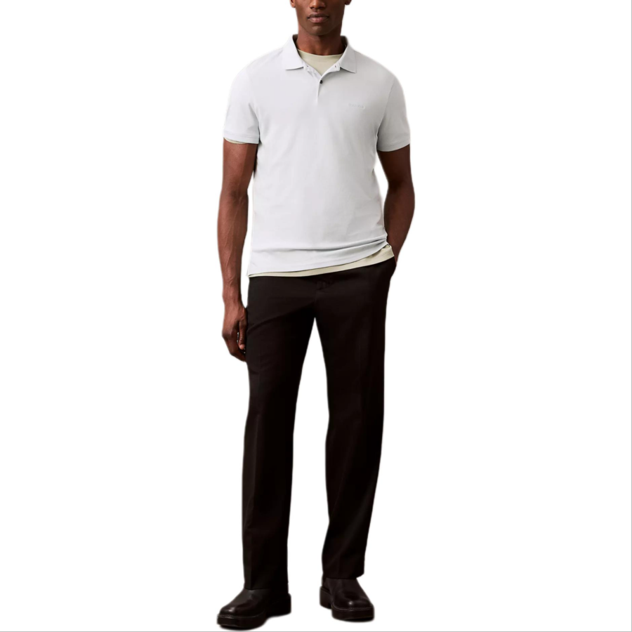 CALVIN KLEIN Polo Shirt Men's Cool White