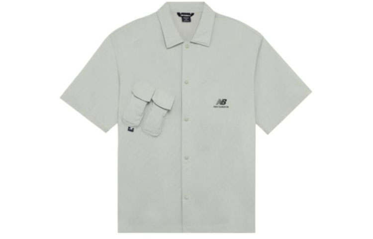 New Balance New Balance Shirts Men's Green Lapel Moderate Straight Fit