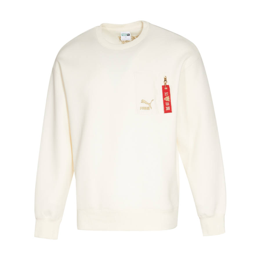 PUMA PUMA Sweatshirts Unisex Ecru Crew Neck Moderate Regular