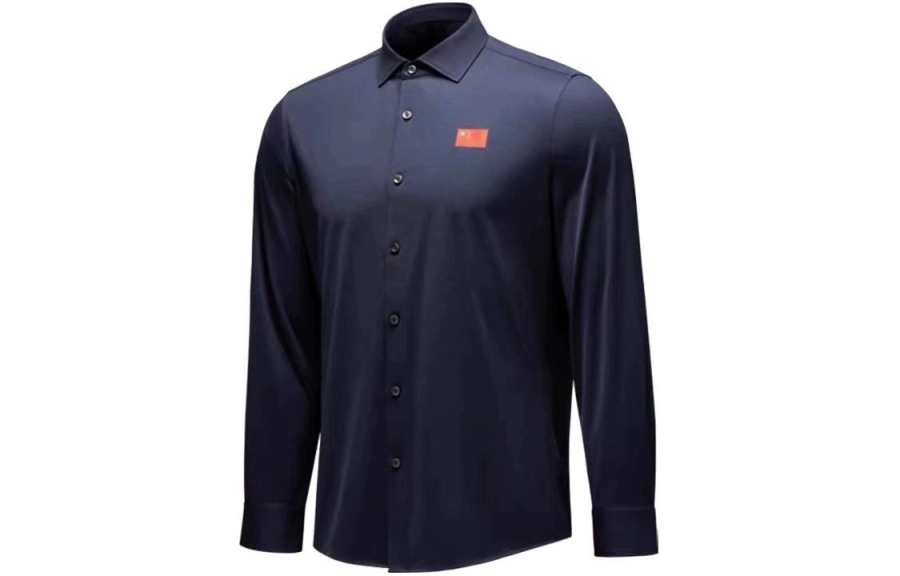ANTA Shirts Men's Legend Blue Square Collar Moderate Other