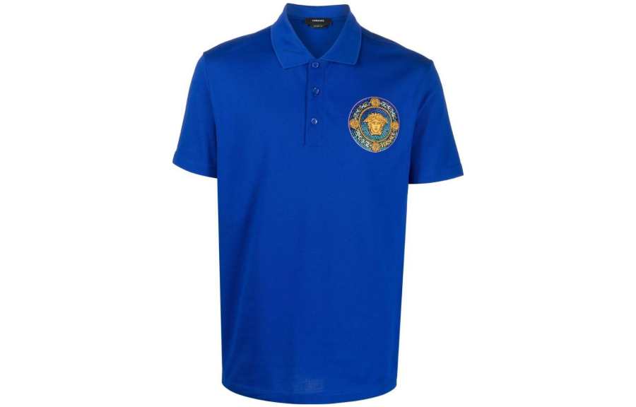 VERSACE 【Previous Season】embroidered-logo polo shirt