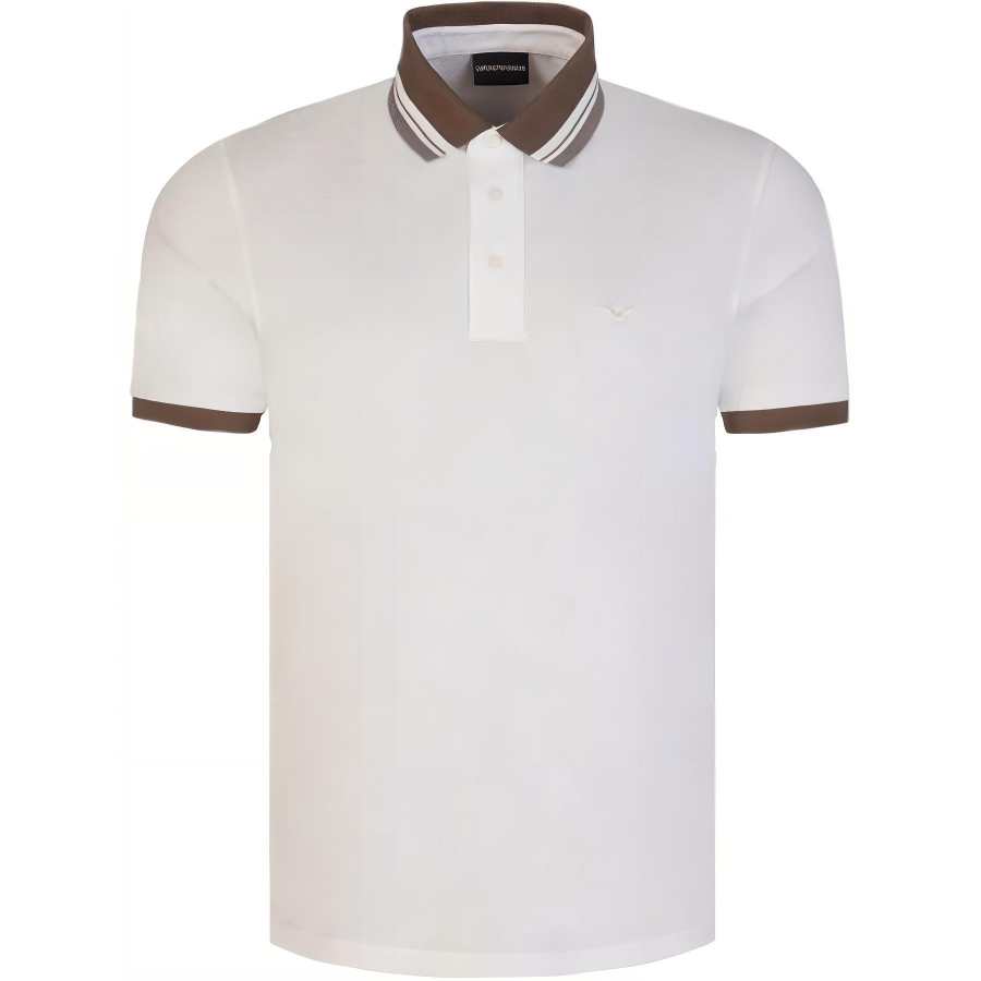 EMPORIO ARMANI Logo-embroidered Piqué Polo Shirt