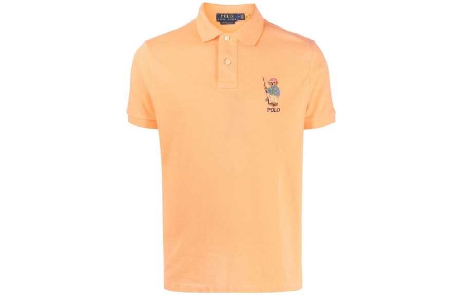 Polo Ralph Lauren Polo Bear Polo Shirt Custom Slim Fit Men's Orange