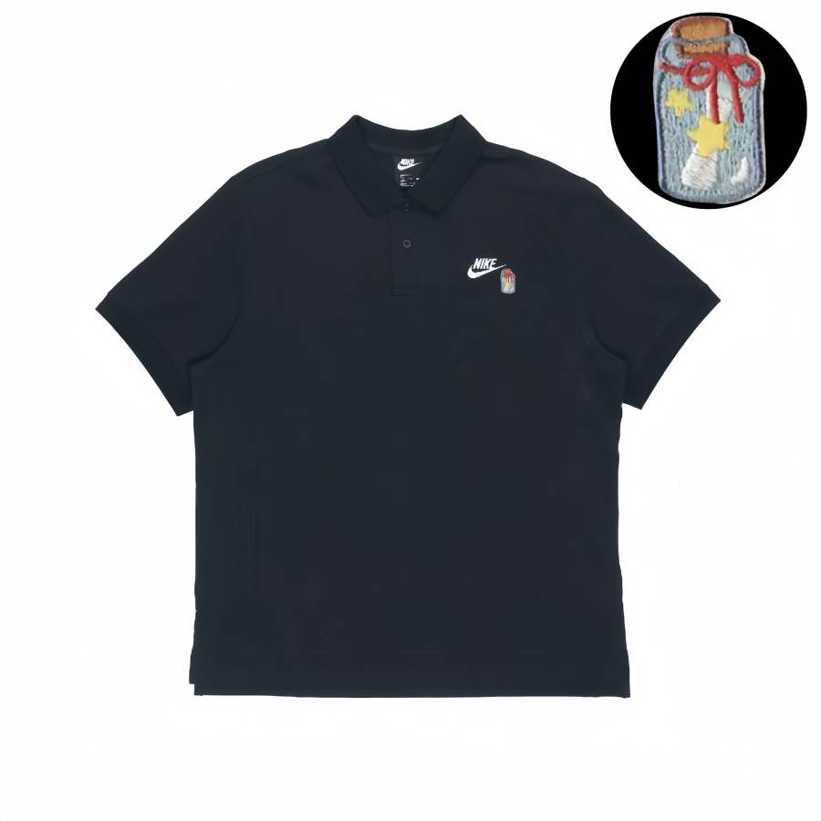 Nike Nike Polo Shirts Unisex Black Polo Collar Moderate Straight Fit