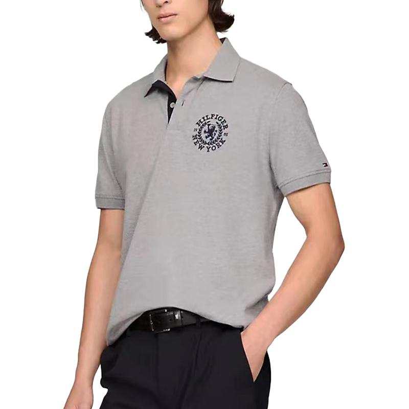 Tommy Hilfiger Polo Shirt Men's Light Gray
