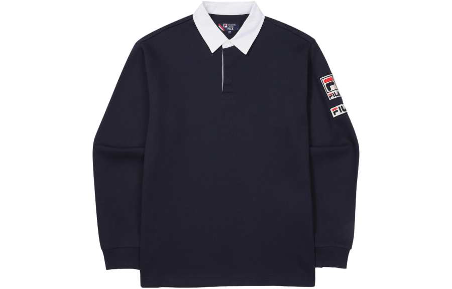 FILA Polo Shirts Unisex Blue Polo Collar Moderate Straight Fit