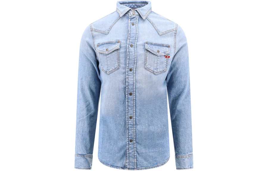 DIESEL Shirts Men's Blue Moderate Other