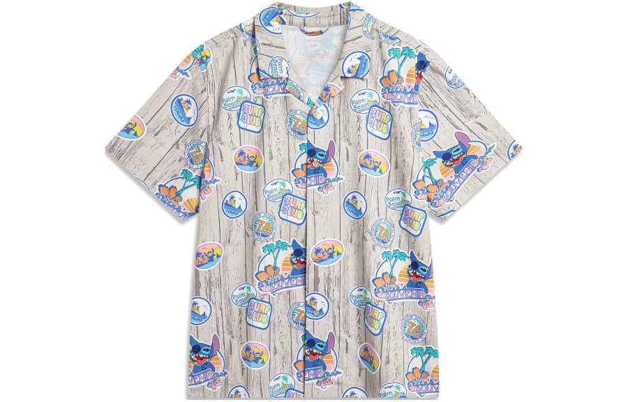 Li-Ning Li Ning x DISHINISHIDIQI,LIANMINGKUAN Disney Shirt Men's Wood Grain All Over Print