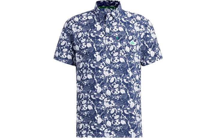 Adidas Adidas Shirts Men's Sea Blue Pointed Collar Moderate Shirt