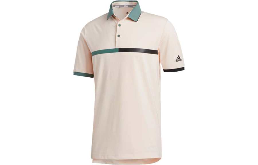 Adidas Adidas Polo Shirts Men's Light Pink Polo Collar Moderate Straight Fit