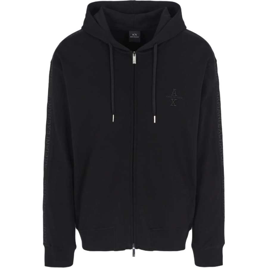 ARMANI EXCHANGE Logo Embroidered Zip Up Hoodie