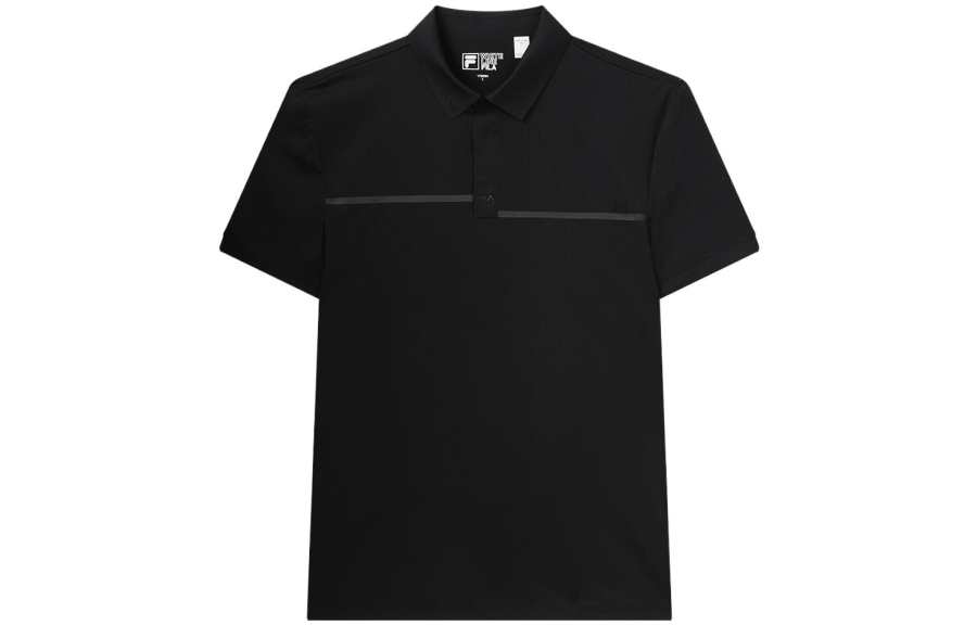 FILA Polo Shirts Men's Jet Black Polo Collar Moderate Straight Fit
