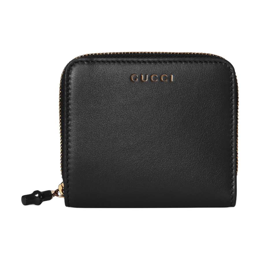 GUCCI Soft Leather Wallet Small Women's Black