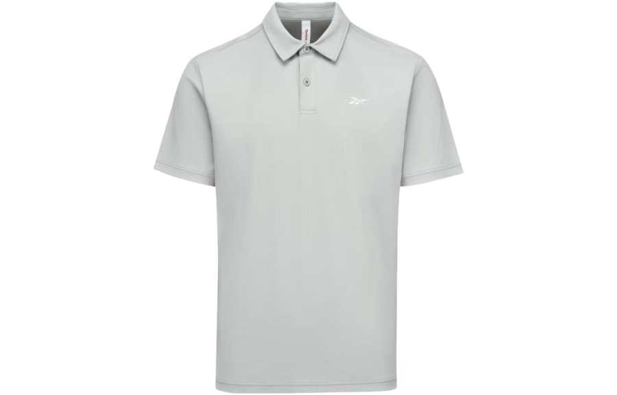 Reebok Polo Shirts Men's Gray Polo Collar Moderate Straight Fit