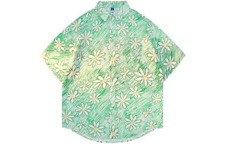 No Tears Shirts Unisex Green Square Collar Thin Other
