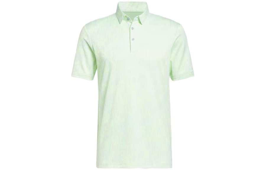 Adidas Adidas Polo Shirts Men's Green Polo Collar Moderate Straight Fit