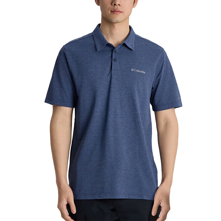 Columbia Polo Shirts Men's Blue Polo Collar Moderate