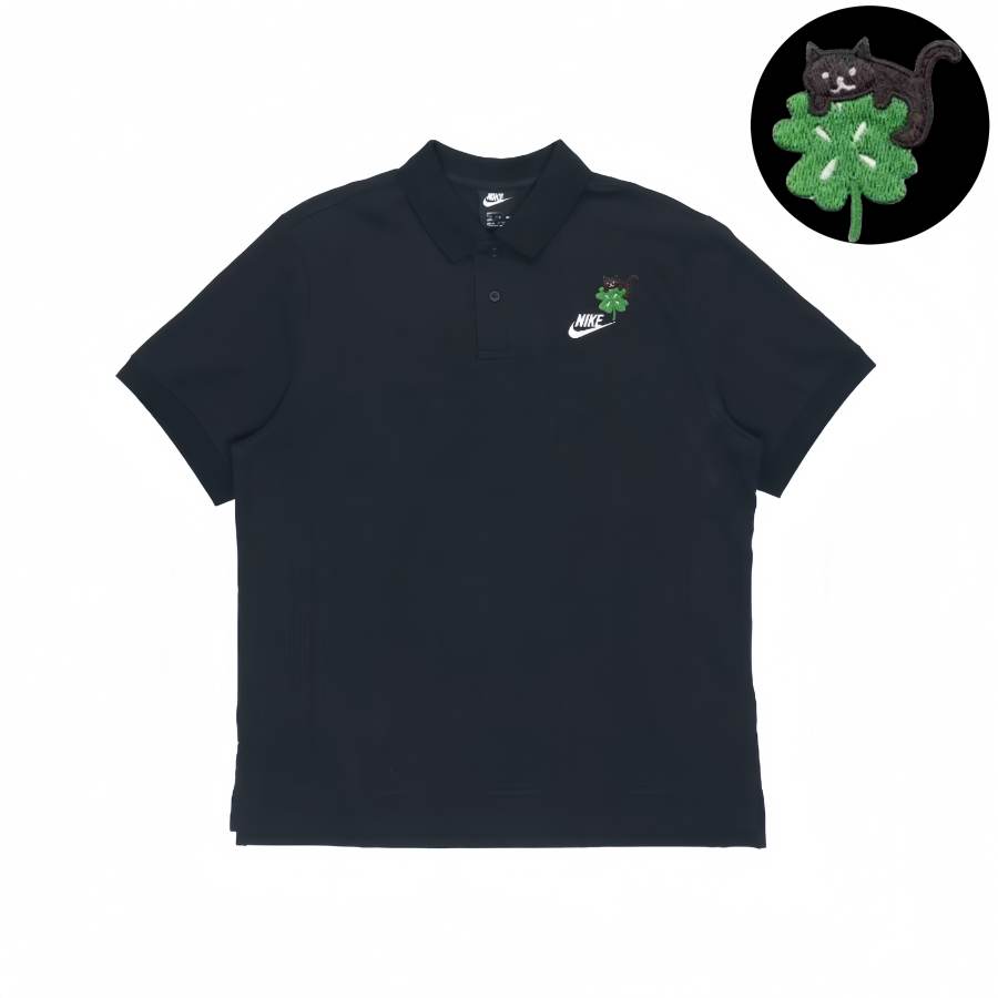 Nike Nike Polo Shirts Unisex Black Polo Collar Moderate Straight Fit